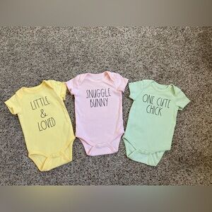 Rae Dunn Baby Springtime Bodysuit Trio